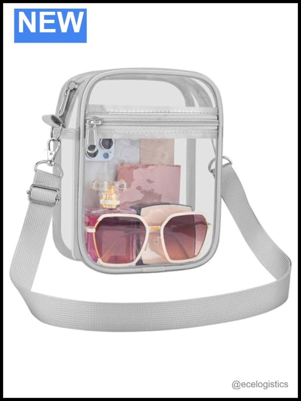 Clear Stadium Approved Crossbody Bag PVC Clear Purse for Events Concerts
